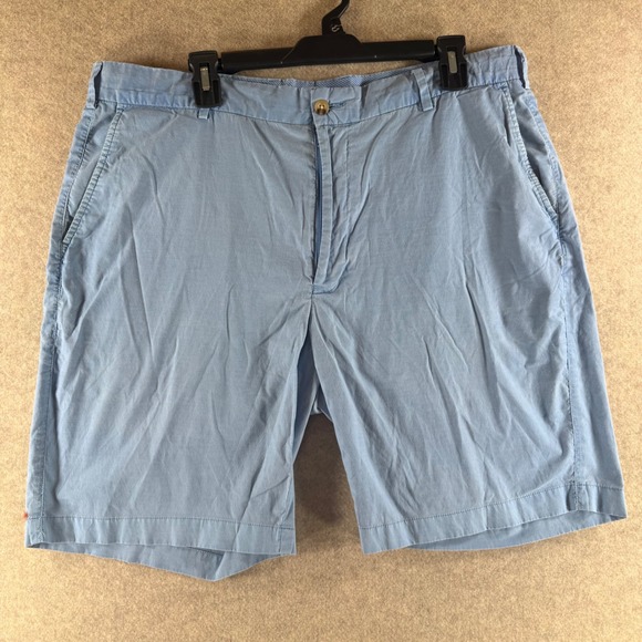 Peter Millar Other - Peter Millar Chino Shorts 36 Blue Flat Front Cotton Casual Golf RN100308